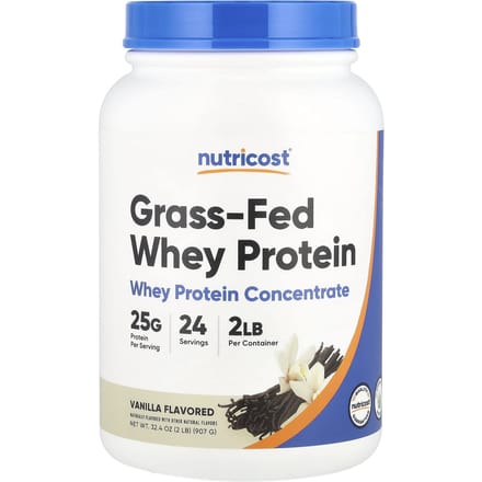 Nutricost, Protéine de Whey Nourrie à l'Herbe, Vanille, 2 lb (907 g)
