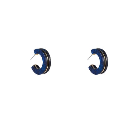 Go Dutch Label Oorknoppen 2 Lines Earring Blauw