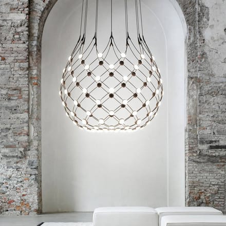 Luceplan Mesh draadloze hanglamp, Ø 100 cm, 2 m, Bluetooth