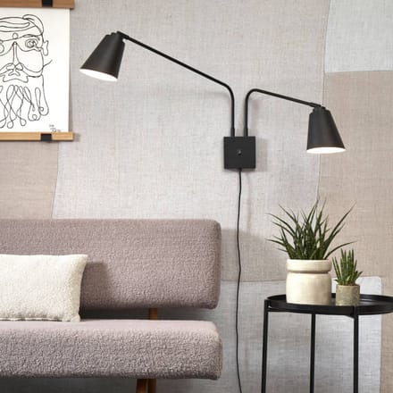it's about RoMi Wandlamp Bremen - Zwart - 130x60x49cm - 2L - Binnen Modern