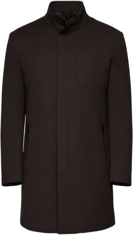 OMBRE Jas - Lange Mouw - Rits - Effen Bruin S
