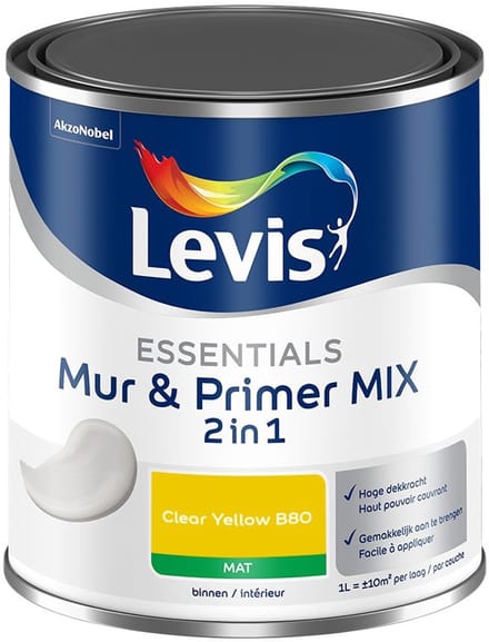 Levis - Essentials Mur & Primer Mix - Clear Yellow B80 - Mengverf - 1 L