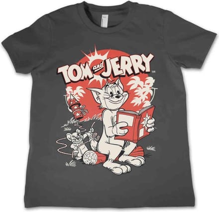 Tom And Jerry Kinder Tshirt -Kids tm 8 jaar- Vintage Comic Grijs