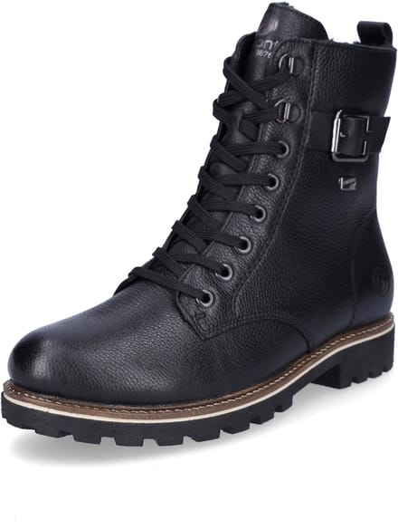 Remonte dames leren veterboot zwart
