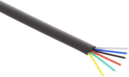 InLine® modulaire kabel, 6-aderig plat lint zwart, 100m ring