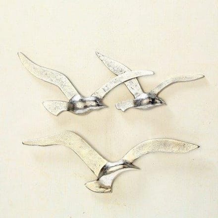 Wand - Decoratie - Vogels - Zilver - 35 cm