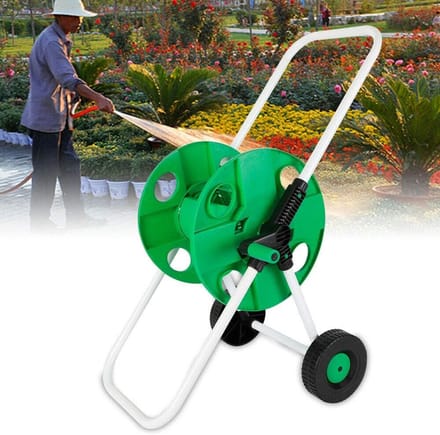 Slanghaspel Kar - Waterslang Trolley - Tuin Water Geven - Handige Slinger - 50 Meter Capaciteit - Groen Wit