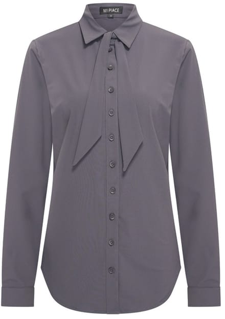 MI PIACE - Travel Blouse Bow Uni 202709 Dark Grey - Maat : M