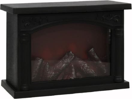 Gerimport Sfeerhaard - zwart - met led verlichting - L28 x B12 x H20 cm - open haard