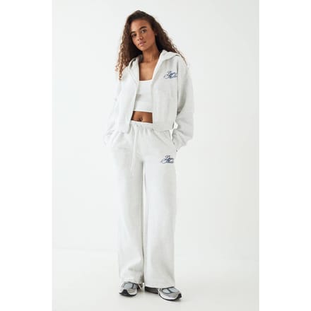 Dames Petite DSGN Studio Contrast Script Rechte Pijp Jogger | Asgrijs | Maat: Medium