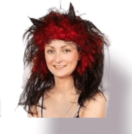 Pruik duivel met hoorntjes (vrouw), Devil, kindercrea