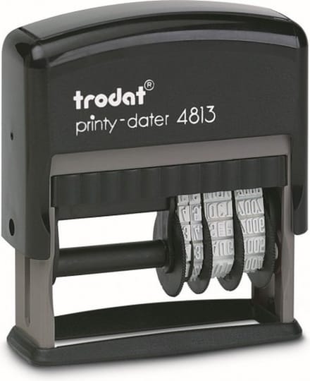 Trodat Printy 4813/D Rood - Stempels - Datum stempel Nederlands - Stempel afbeelding en tekst