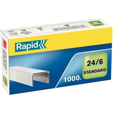 Rapid Standaard Nietjes 24/6 Gegalvaniseerd - Doos van 1000 Nietjes