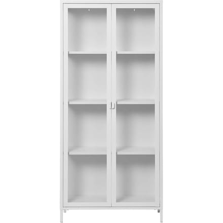 House Nordic Vitrinekast Brisbane - 80x35x175cm - Wit - 2 Deuren