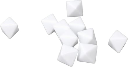 Witte Dobbelstenen - Achtzijdig - Bordspellen Knutselen - Glad Gepolijst Oppervlak - 30 Stuks - Wit