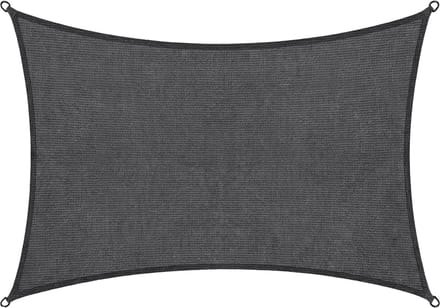 Abbey Camp Schaduwdoek - HDPE - 3 x 4 m - Grijs - Zonnedoek - RVS Ringen - VALLETTA-340