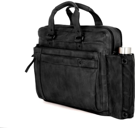 Leren Laptoptas - 15.6 inch - Brutus - Zwart