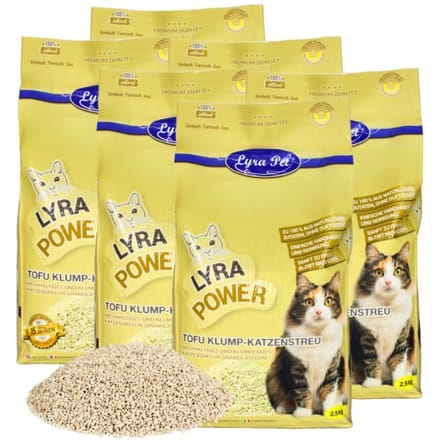 15 kg Lyra Pet® Tofu kattenbakvulling klonterend