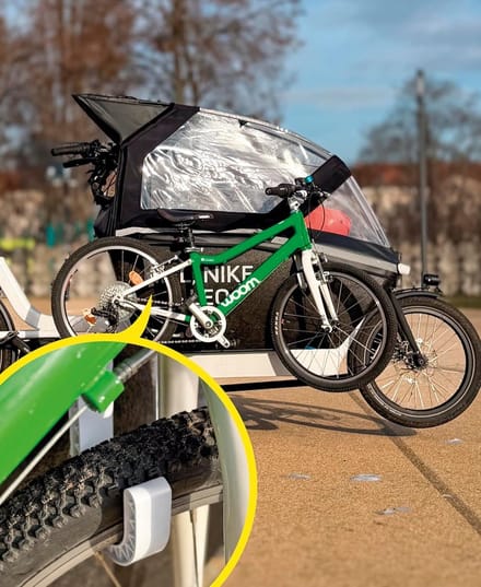 Kinderfiets Houder - Loopfiets Drager - Bakfiets Transport - Snelle Montage - 32x23x3 cm - Grijs