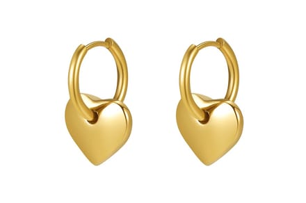 Di Lusso stainless steel oorringen Stelle met hartje