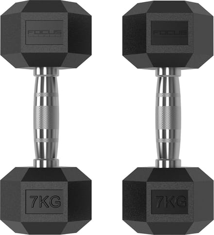 Focus Fitness - Hexa Dumbbells - 7 kg - Set van 2