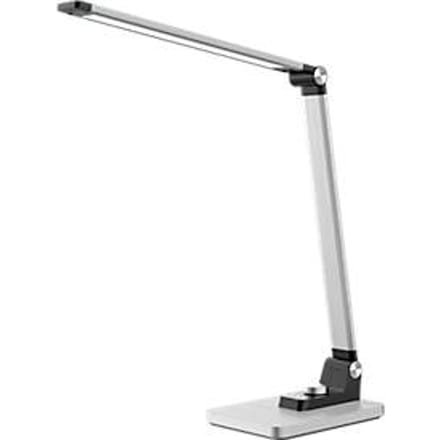 Hansa LED tafellamp Breeze, dimbaar, 3 kleurtemperaturen, tot 5800 K, 8,5 W, geborsteld, zilver