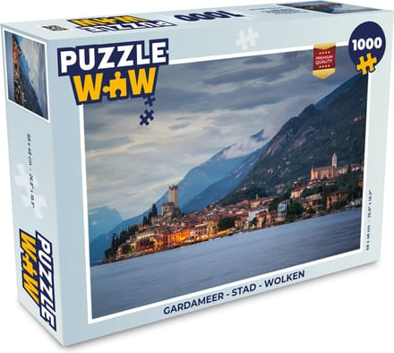 Puzzel Gardameer - Stad - Wolken - Legpuzzel - Puzzel 1000 stukjes volwassenen