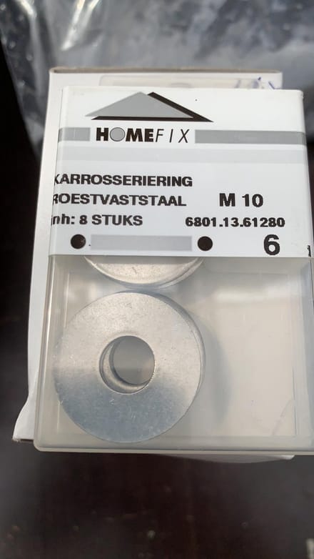 Homefix karrosserie-ring rvs-A2. M10. 8 stuks Ringen.