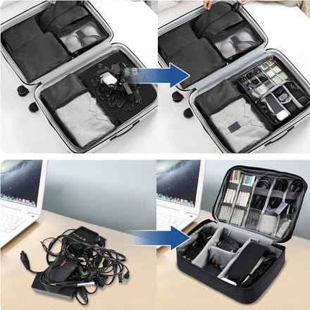 Quvo®Kabel Organiser Tas - Organizer Tas - Zwart- 24cm x 18cm x 10cm