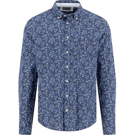 Fynch-Hatton Overhemd Minimal Flower Pattern Supersoft Cotton Navy / male