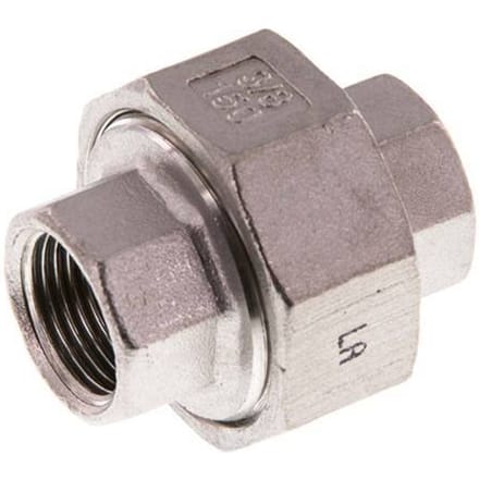 Rp 3/8'' RVS Borstnippel 3-delig met Conische afdichting 16 Bar