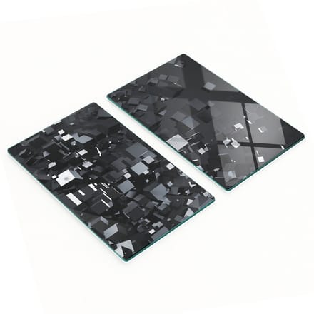 Set van gehard glazen snijplanken met 3D-print, 2x30x52 cm