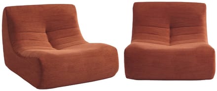 sweeek - Set van 2 ribfluwelen fauteuils 1 zitplaats - meerdere kleuren - sokol
