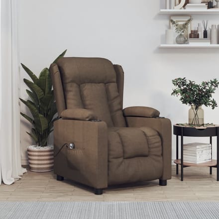 vidaXL - Fauteuil - verstelbaar - elektrisch - stof - bruin
