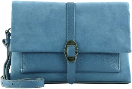 COCCINELLE Leren Schoudertas Dorian Suede Handbag Azul / Azul Blauw