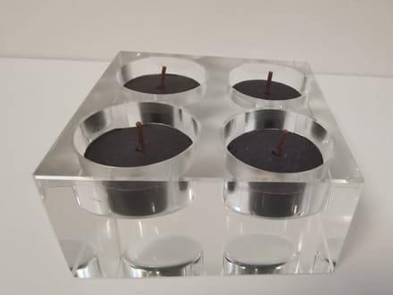 Waxine houder - Luxe - Glas- Sfeerlicht - 10x10x4.5cm - Helder