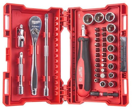 Ratchet, Socket and Bit Set - 38-Piece 1/4 Inch
