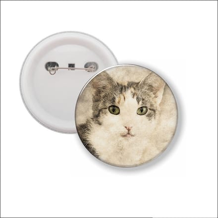 Button Met Speld - Kat