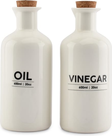 Olie en azijnfles set 60cl wit Cucina