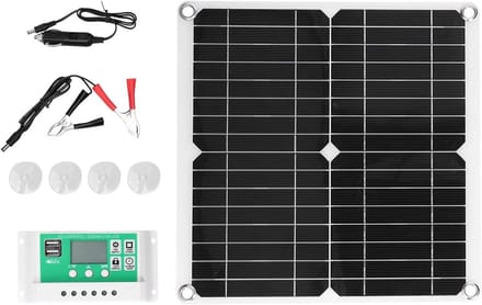 Flexibel Zonnepaneel - Zonnelaadcontroller Set - Buiten Opladen - Hoge Conversie-efficiëntie - 40W 18V - Zwart