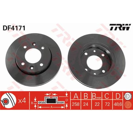 Remschijf TRW DF4171