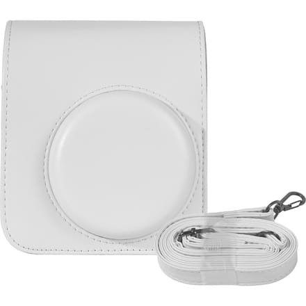 Instant camera beschermhoes PU-lederen camera-opbergtas met afneembare verstelbare schouder wit