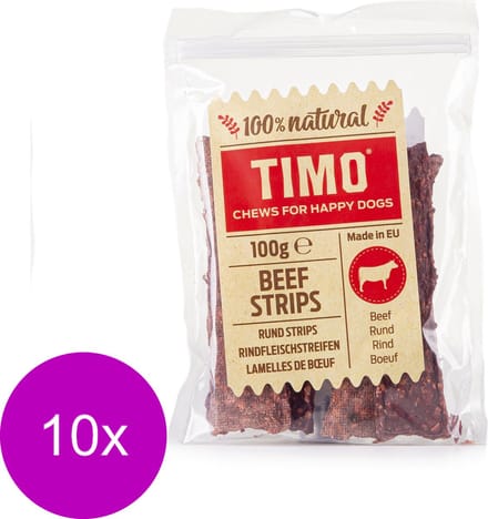 Timo Strips 100 g - Hondensnacks - 10 x Rund