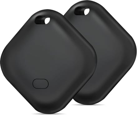 2 stuks Bluetooth Object Locator Plocator, compatibel met Apple Lokaliseren (alleen iOS), Smart Object Tracker voor koffers/sleutels/tassen（zwart）
