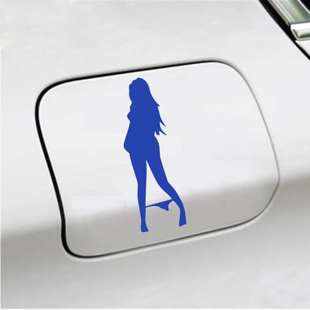 Bumpersticker - Vrouw Zonder Slip - 18 X 6 - Blauw