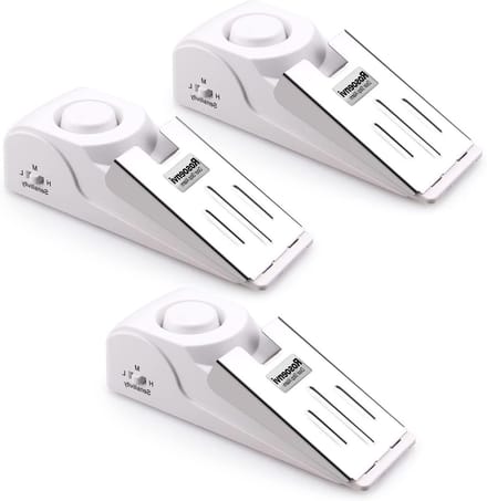Deurstop Alarm - Veiligheidswig Deur - Extra Beveiliging - Luid 120DB Alarm - 3 Stuks - Wit