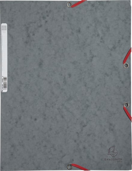 Exacompta 25x Elastomap 3 kleppen in glanskarton 400g/m2 - A4 - Grijs - 55511E