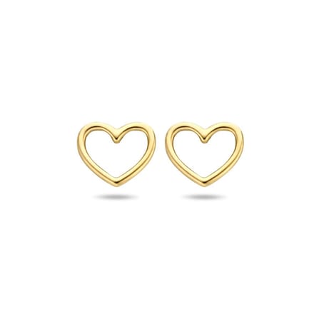 14K Geelgouden oorknoppen hart - 4020685