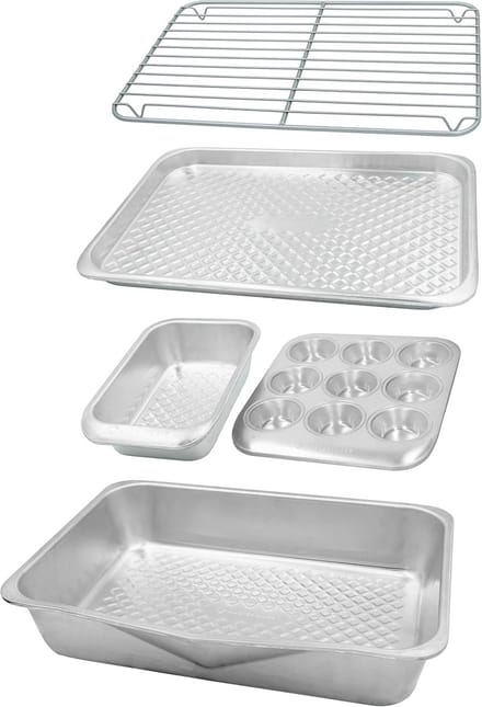 5-delige Stapelbare Bakvormenset van Gerecycled Aluminium
