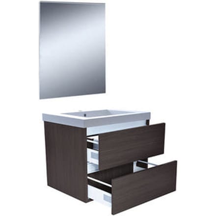 Wiesbaden Vision meubelset (incl. spiegel) 60 cm houtnerf grijs